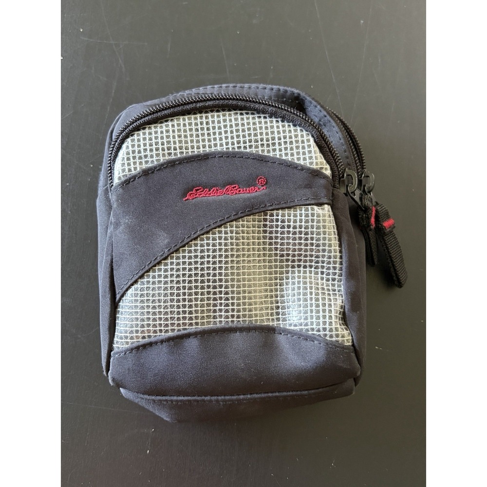 Vintage Eddie Bauer Camera Bag Puch Gray Silver Black 6" X 4"